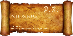 Poli Koletta névjegykártya